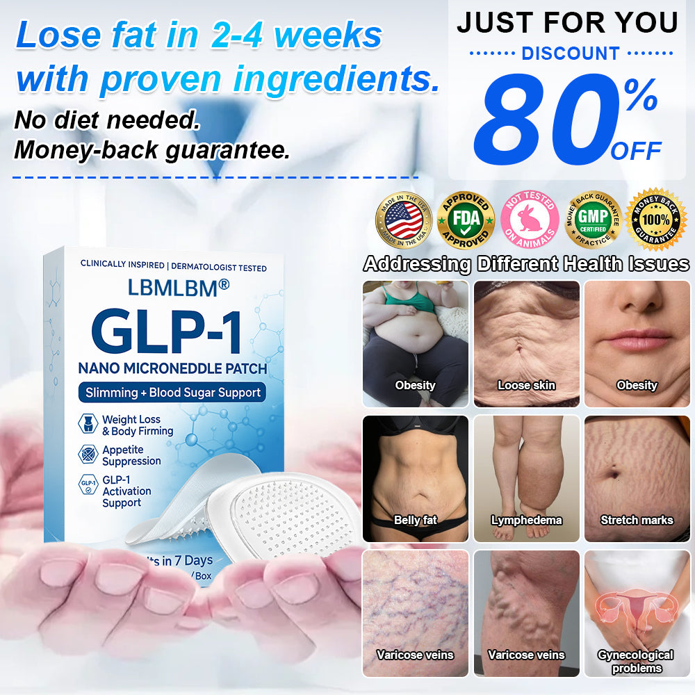 Official Store | LBMLBM® SMGT-GLP-1 Nano Microneedle Patch with Collagen & Matrixyl 3000 丨Obesity,Cardiovascular Diseas, Diabetes, Sleep Apnea, Joint Problems and More
