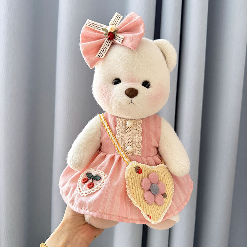 Furry Dinosaur Bear | Handmade Jointed Teddy Bear Gift | 30cm Doll Clothes