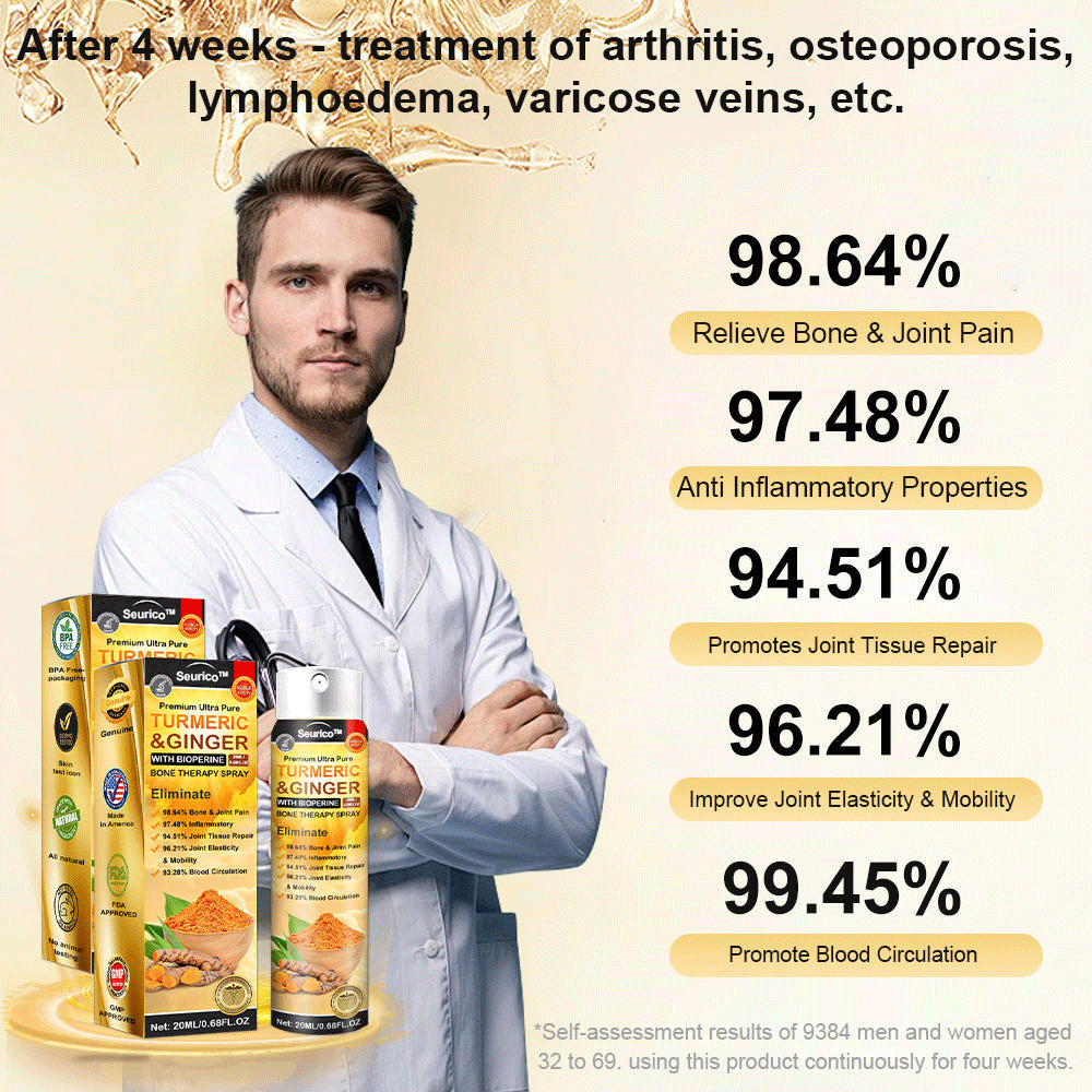 🦵(LAST DAY SALE 80% OFF)🦵Seurico™ Joint & Bone Therapy Turmeric Ginger Treatment Spray