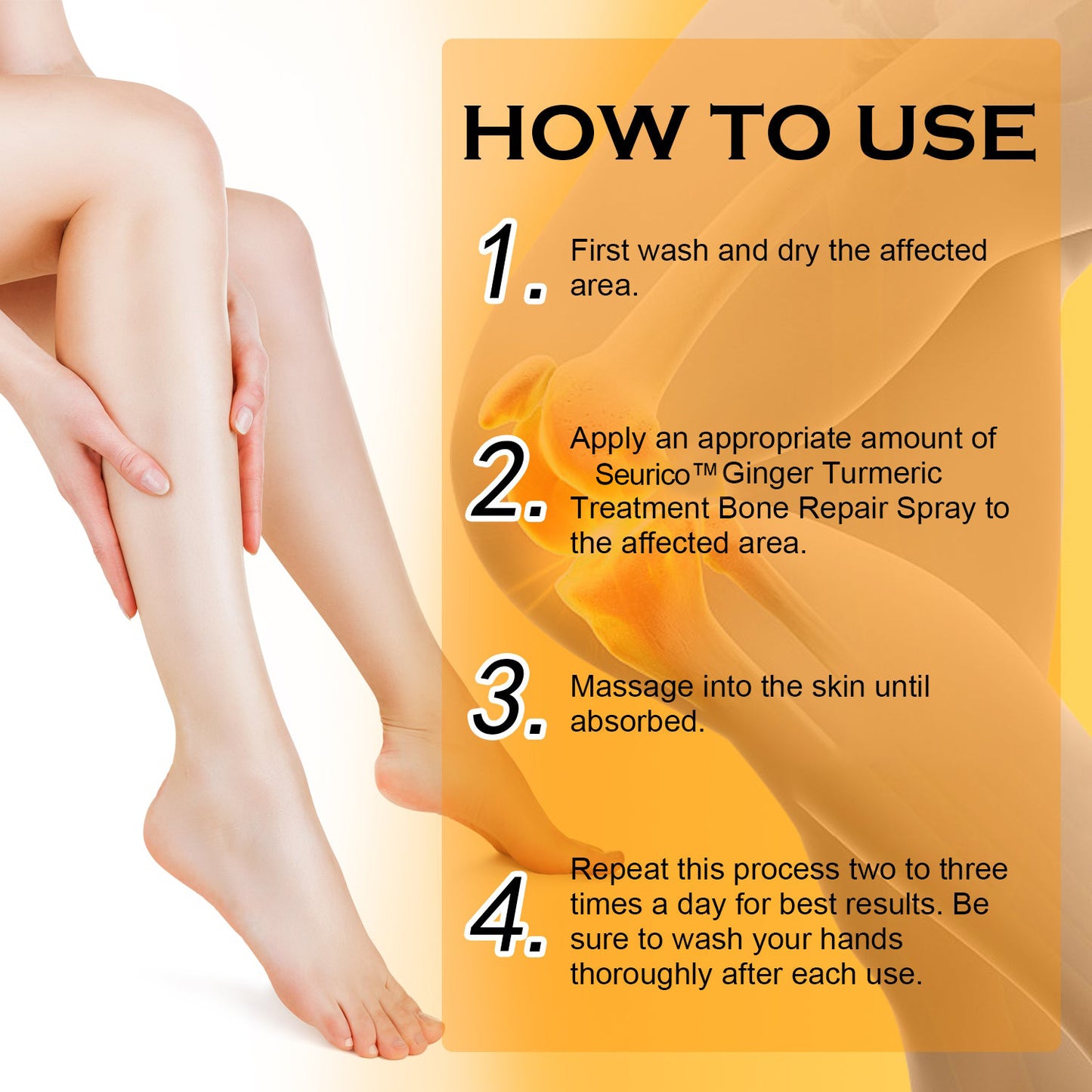 🦵(LAST DAY SALE 80% OFF)🦵Seurico™ Joint & Bone Therapy Turmeric Ginger Treatment Spray