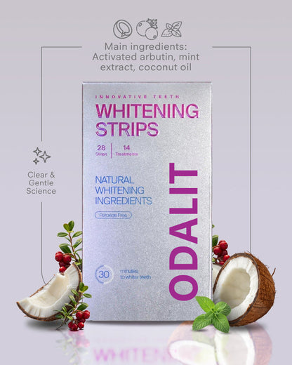 🦷ODALIT™ Green Whitening Strips-Fast-Acting Teeth Whitening Strips, Dentist Approved