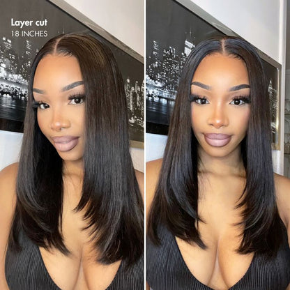 🔥Limited Time Deal | Glueless Lace Front Wig | Pre-Cut Lace | Silky Straight Human Hair | Super Natural Hairline