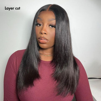 🔥Limited Time Deal | Glueless Lace Front Wig | Pre-Cut Lace | Silky Straight Human Hair | Super Natural Hairline