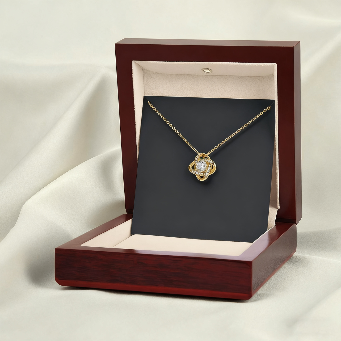 🌟 "To Someone Who Means the World to Me" 💖 Timeless Love Knot Necklace – A Gift They’ll Never Forget