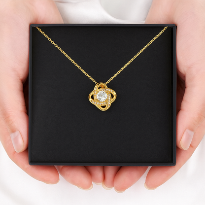 🌟 "To Someone Who Means the World to Me" 💖 Timeless Love Knot Necklace – A Gift They’ll Never Forget