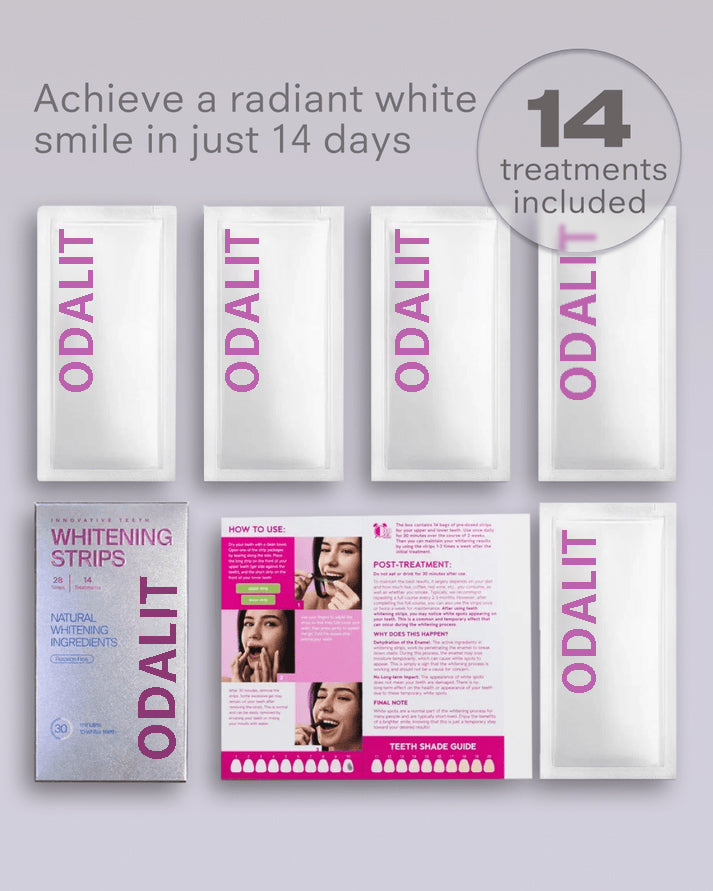 🦷ODALIT™ Green Whitening Strips-Fast-Acting Teeth Whitening Strips, Dentist Approved