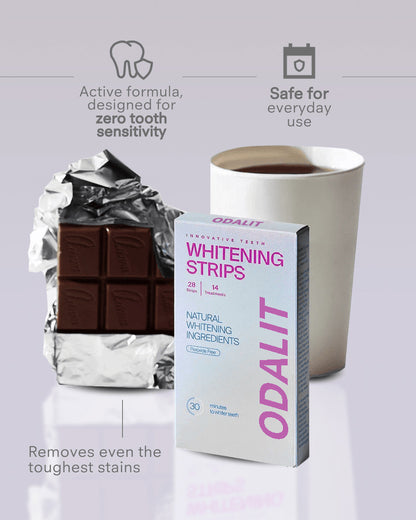 🦷ODALIT™ Green Whitening Strips-Fast-Acting Teeth Whitening Strips, Dentist Approved