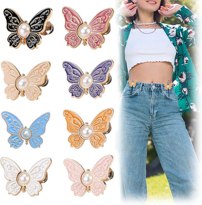 🦋 No-Sew Butterfly Jean Clips – Instant Waist Adjuster for Jeans, Skirts & More 👖✨