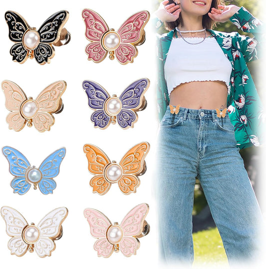 🦋 No-Sew Butterfly Jean Clips – Instant Waist Adjuster for Jeans, Skirts & More 👖✨