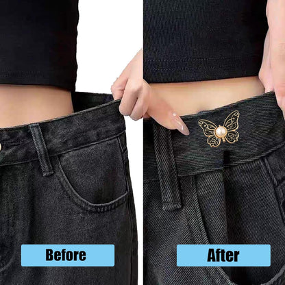 🦋 No-Sew Butterfly Jean Clips – Instant Waist Adjuster for Jeans, Skirts & More 👖✨
