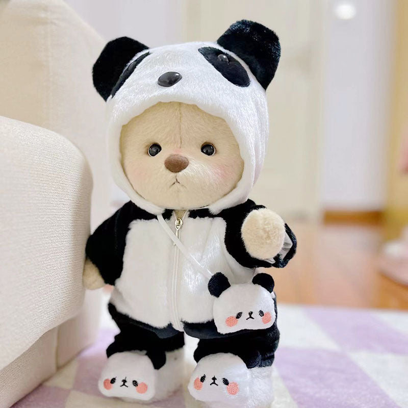 Furry Dinosaur Bear | Handmade Jointed Teddy Bear Gift | 30cm Doll Clothes