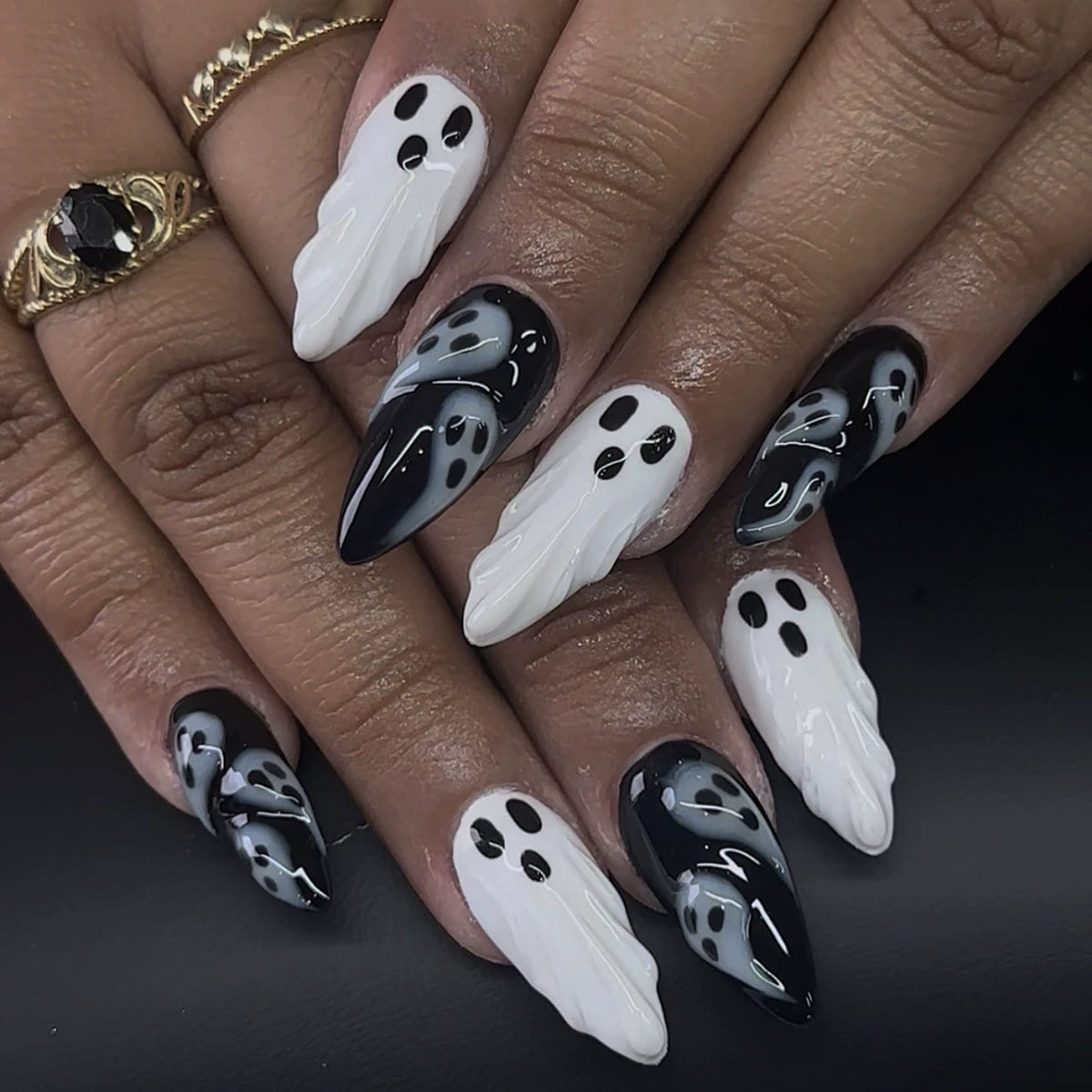 🔥Halloween themed manicure（24 Pieces）