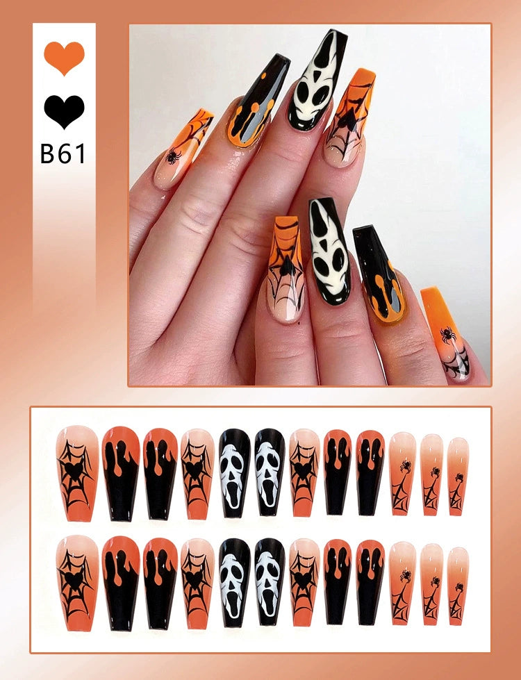 🔥Halloween themed manicure（24 Pieces）