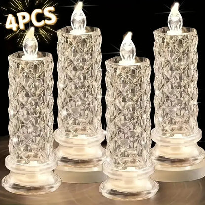 Crystal LED Candle Set – Warm Flickering Glow for Date Nights, Parties & Home Decor