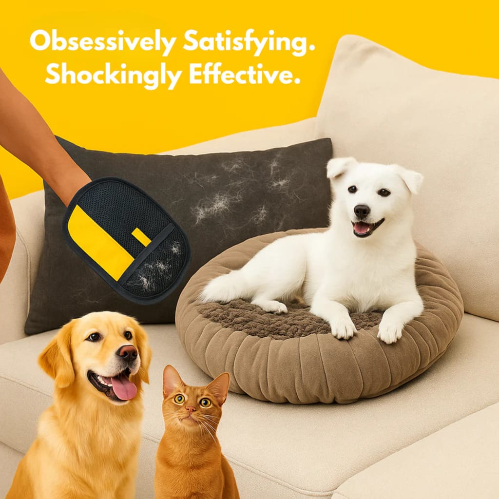 🔥Pet Grooming Gloves Static Dedusting Brush Pet Hair Remover Brush Removing Dog Cat Hair From Sofa Carpet Clothes Tool Supplies