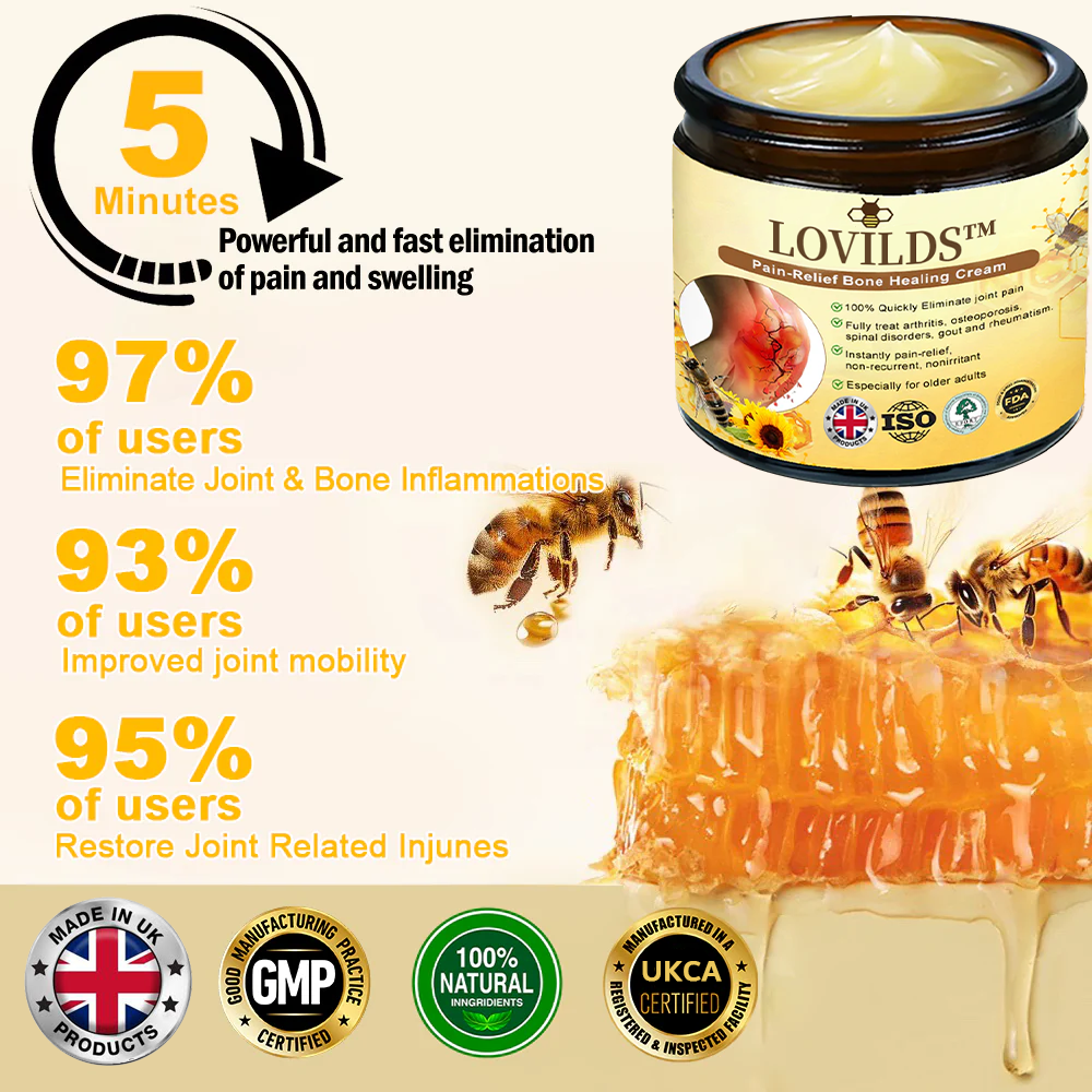 ✅Official Store: LOVILDS Bee poison  Pain-Relief Bone Healing Cream👨‍⚕️British Orthopaedic Association  (BOA) Approved(Reducing joint swelling, pain, stiffness, redness, warmth, soreness, and joint fatigue)